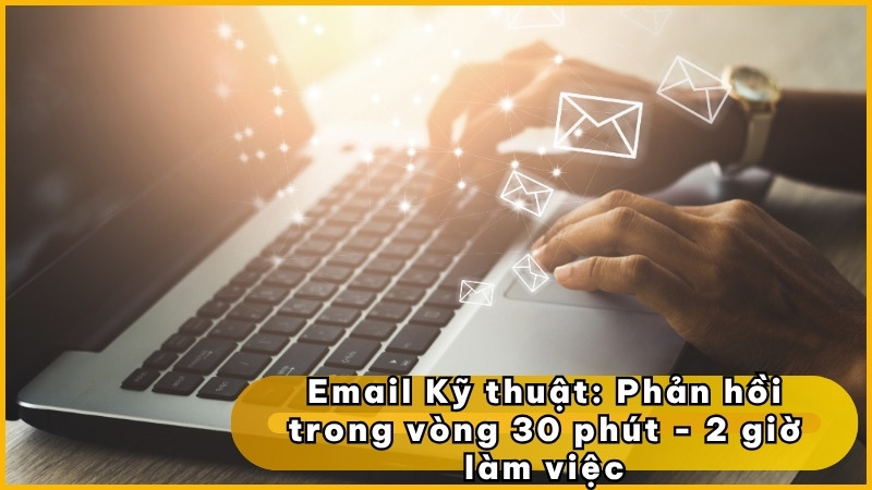 Email Kỹ thuật: Phản hồi trong vòng 30 phút - 2 giờ làm việc